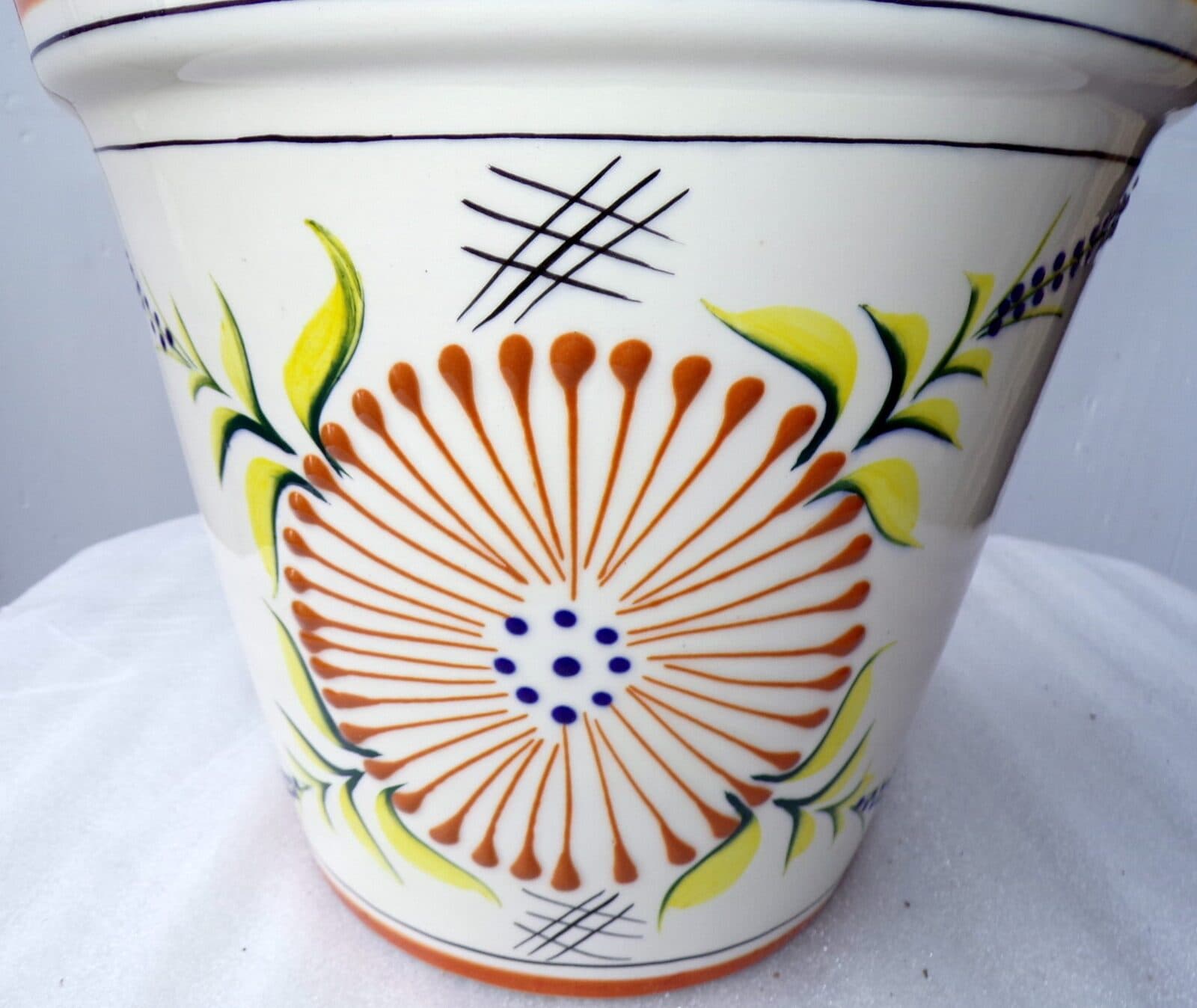 Vaso in ceramica Messicana realizzata e dipinto a mano cm 26x24 marrone - 5