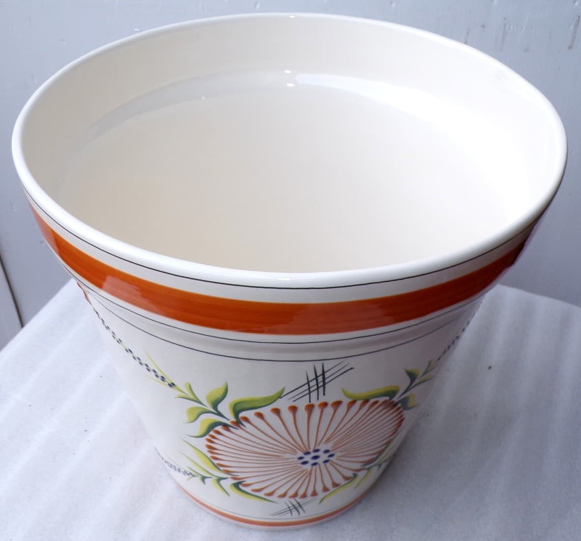 Vaso in ceramica Messicana realizzata e dipinto a mano cm 32x31 marrone - 2