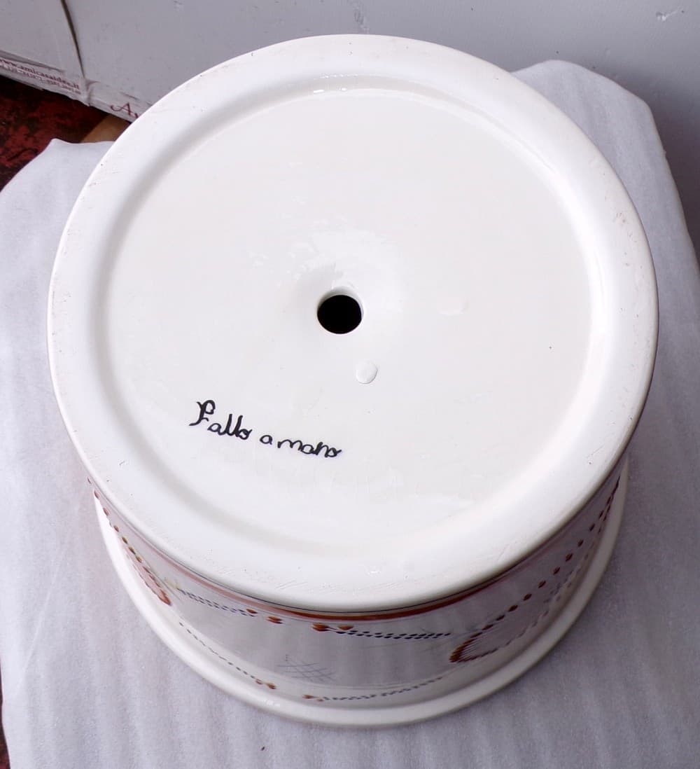 Vaso in ceramica Messicana realizzata e dipinto a mano cm 41x38 marrone - 6