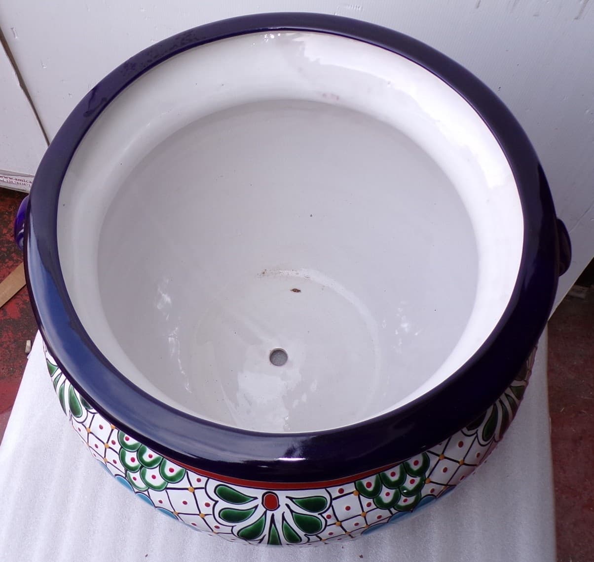 Vaso in ceramica Messicana realizzata e dipinto a mano cm 48x35 floreale 1 - 3
