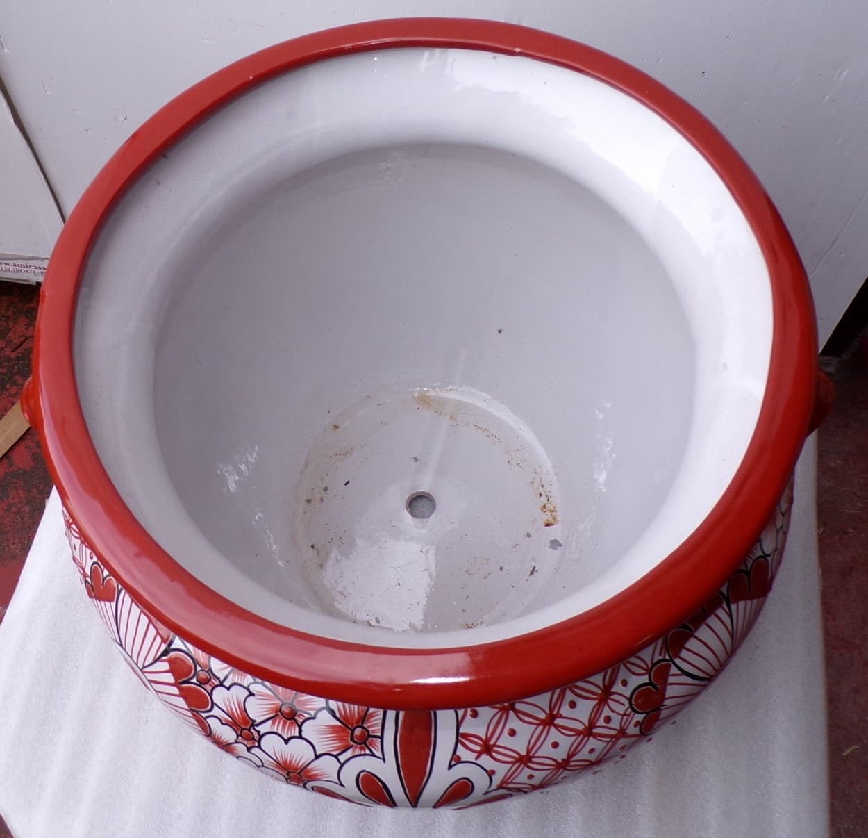 Vaso in ceramica Messicana realizzata e dipinto a mano cm 48x35 floreale 3 - 2