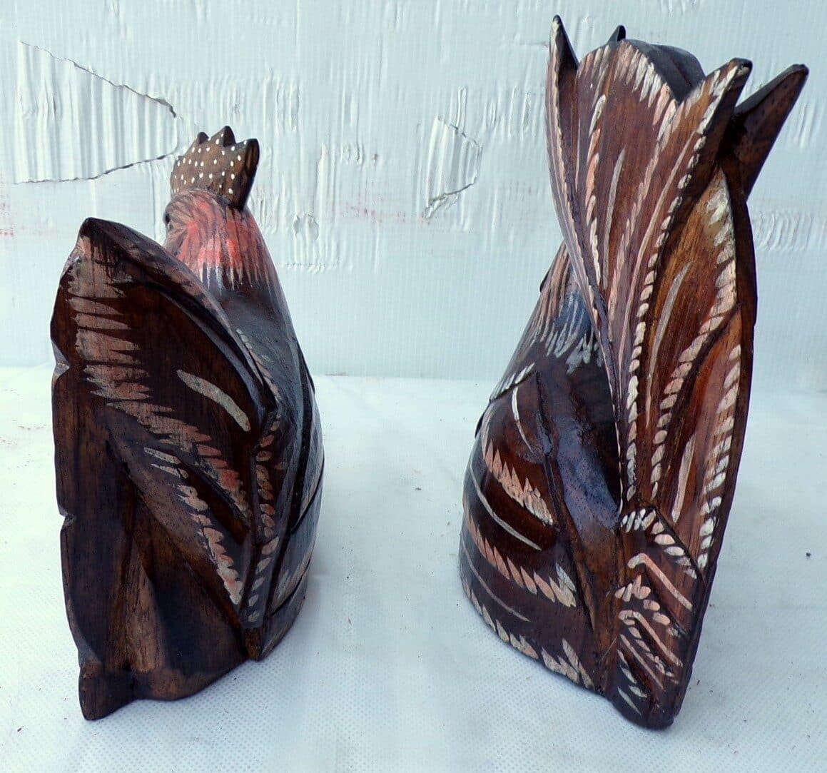 Gallo e Gallina in legno dipinti e creati a mano coppia idea regalo - 3