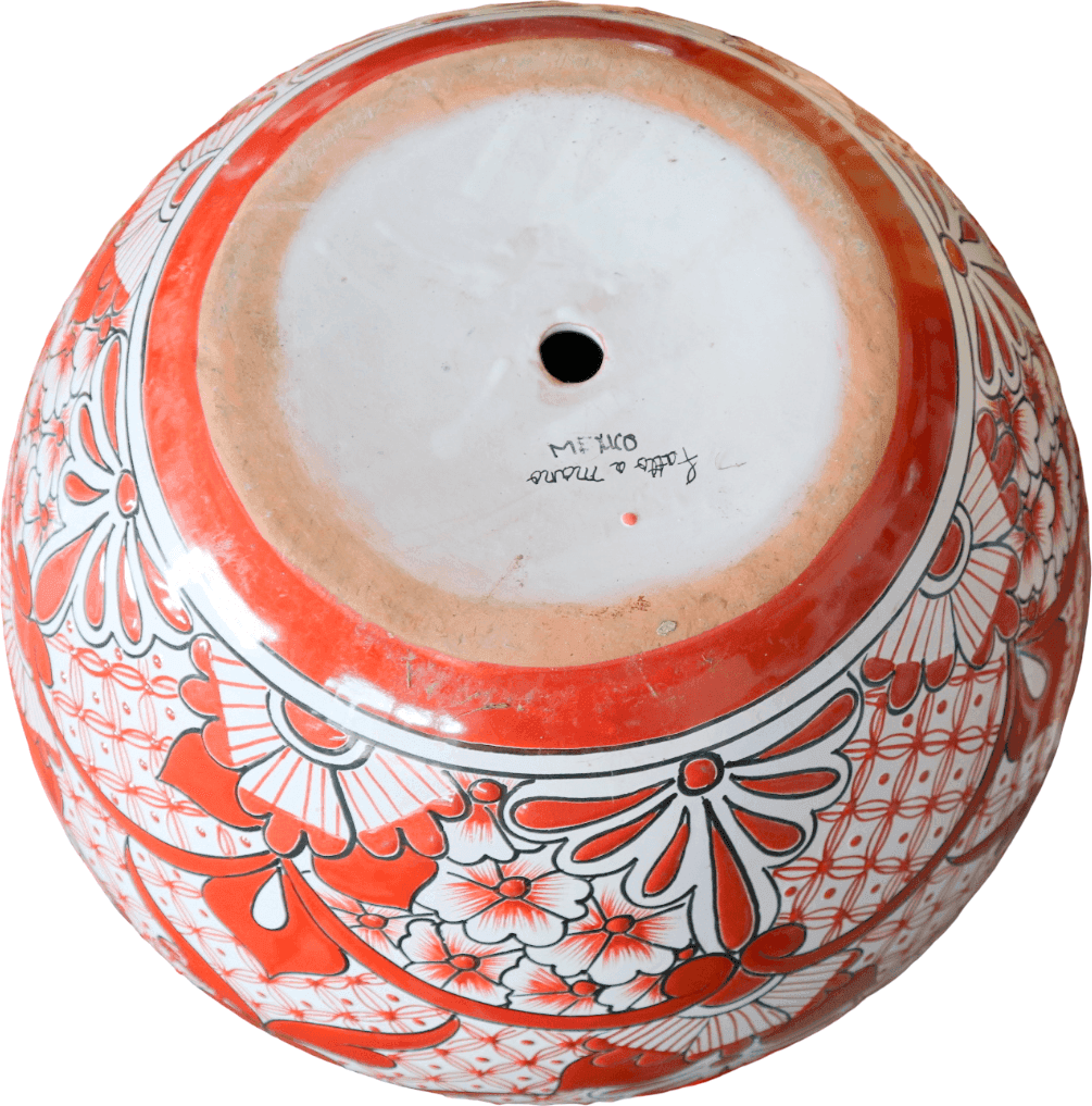 Grande Vaso Messicano in Ceramica Dipinta a Mano  Decorato– Vaso Porta Piante da Interno ed Esterno cm 48x35 - 7