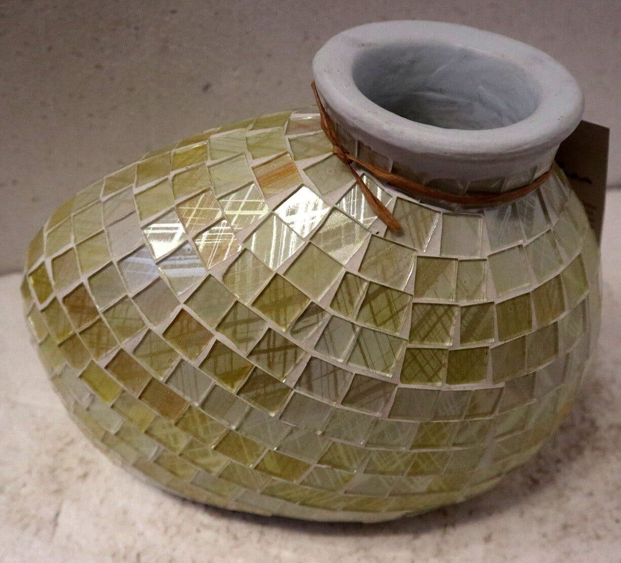 Vasi in terracotta e mosaico di vetro disponinile oro, rosso e turchese cm 20x10x16 - 6