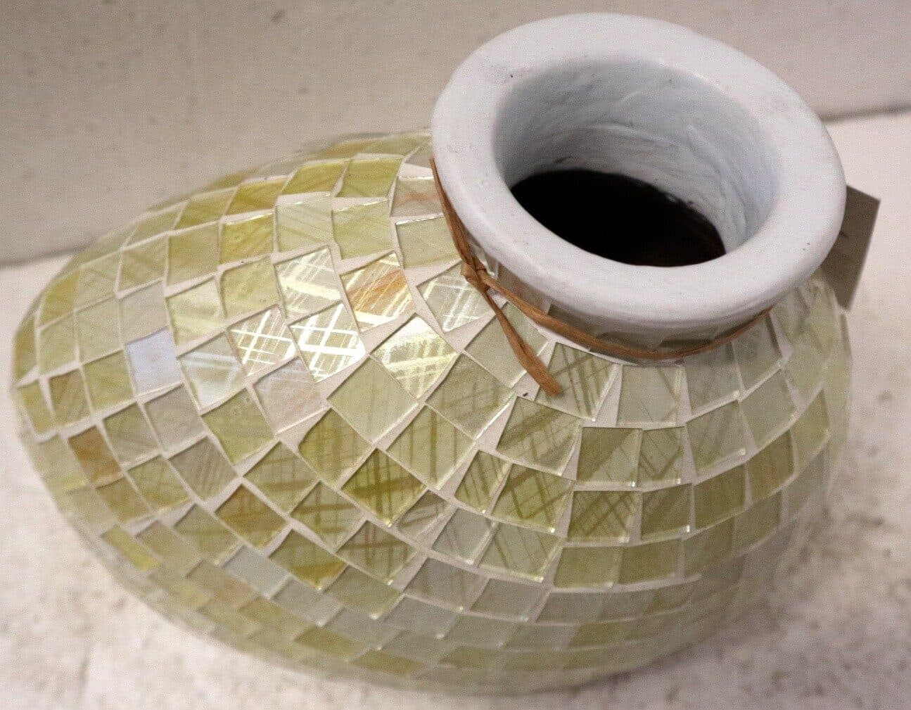 Vasi in terracotta e mosaico di vetro disponinile oro, rosso e turchese cm 20x10x16 - 7