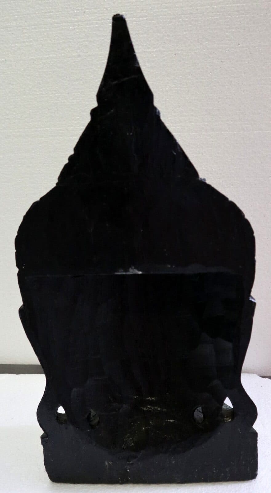 Testa di Buddha in legno  decorata e dipinta a mano cm 50h Verde argento - 4