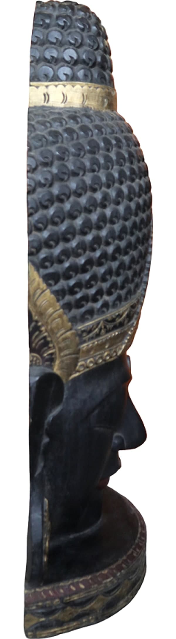 Testa di Buddha in Legno Intagliato a Mano – 50x24x110h cm – Artigianato Indonesiano – Solo 2 Pezzi Disponibili - 2