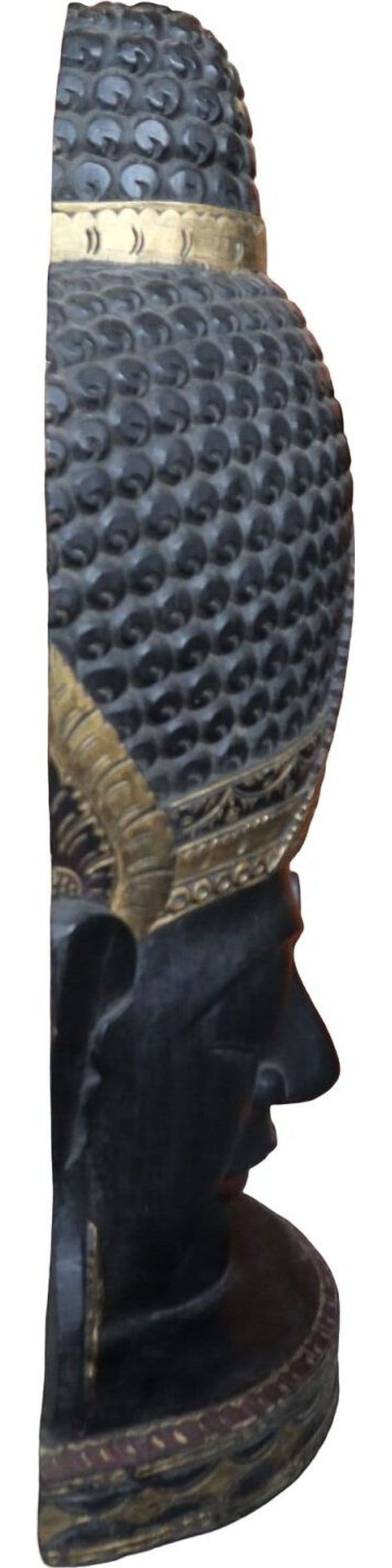 Testa di Buddha in Legno Intagliato a Mano – 50x24x110h cm – Artigianato Indonesiano – Solo 2 Pezzi Disponibili - 8
