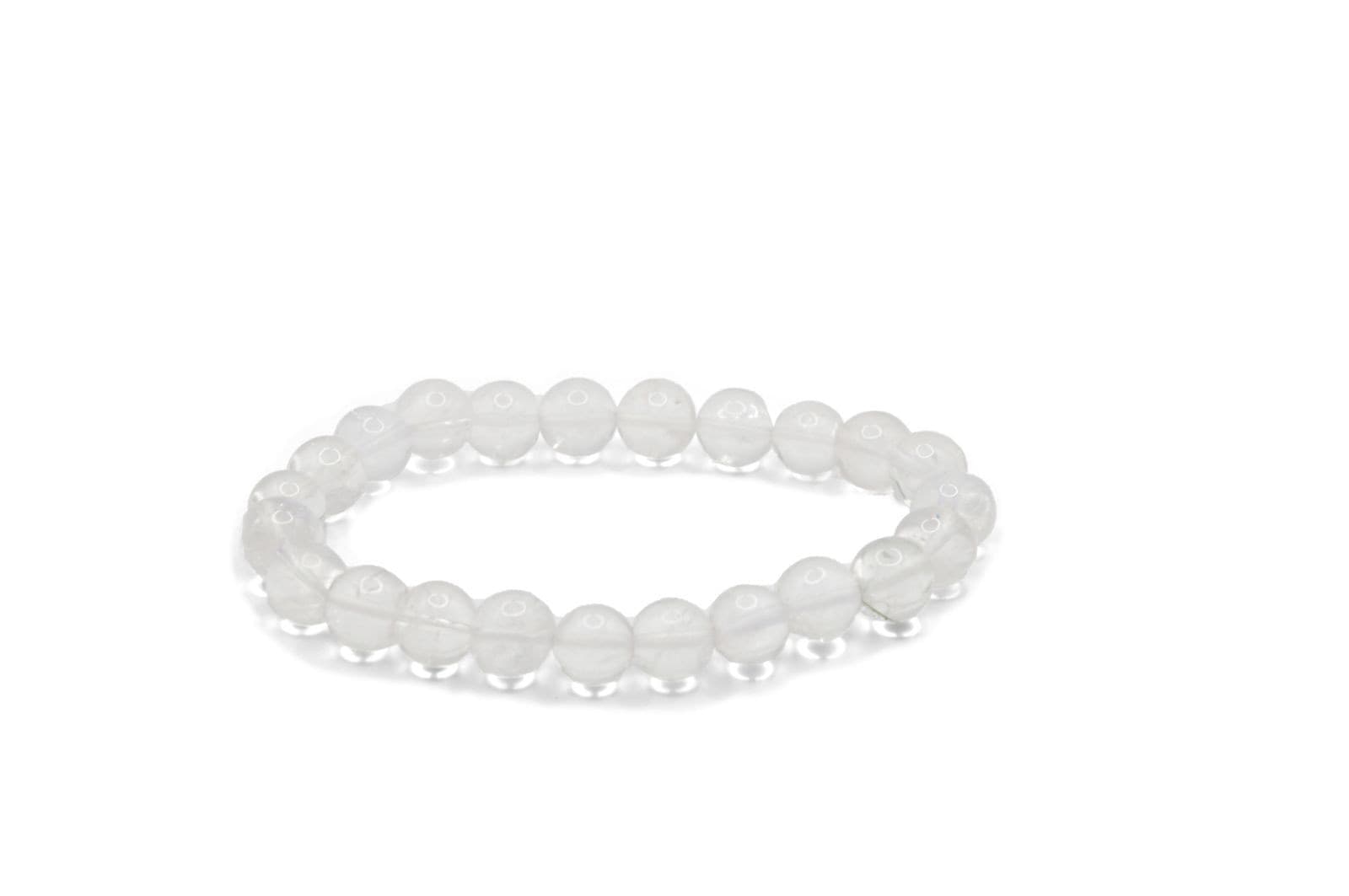 Bracciale energetico VOGANTO in pietra vera di Cristallo di Rocca mm 8 braccialetto perle - 2