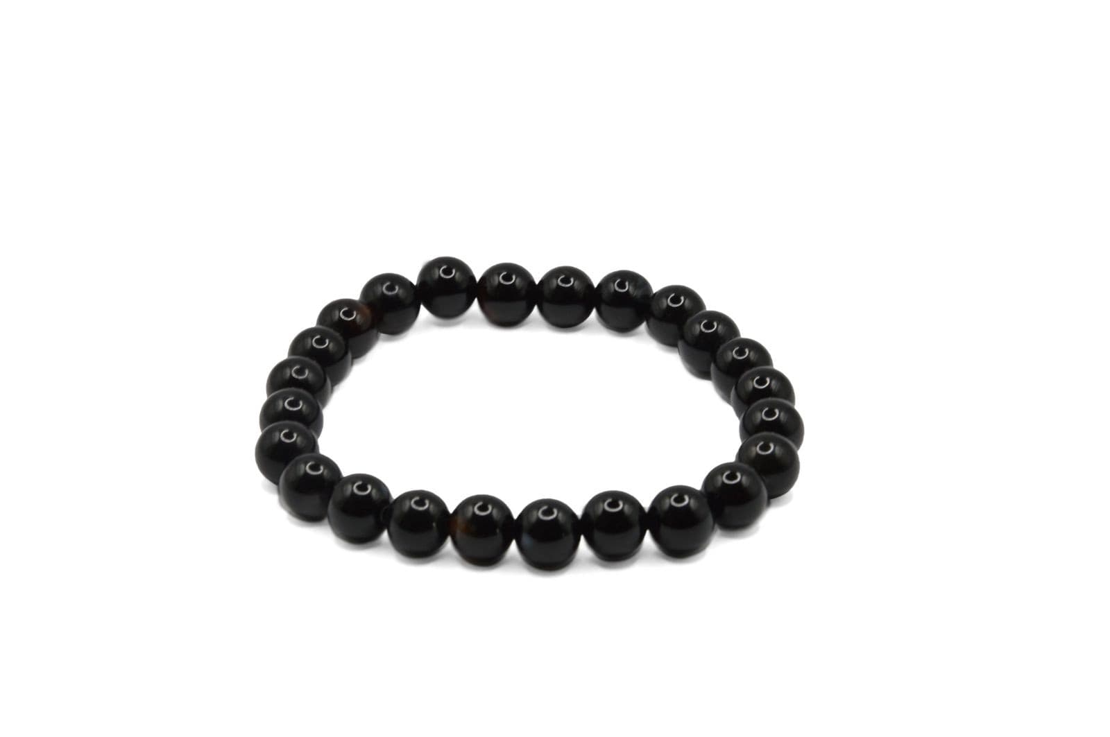 Bracciale energetico VOGANTO in pietra vera di Agata Nera mm 8 braccialetto perle - 2