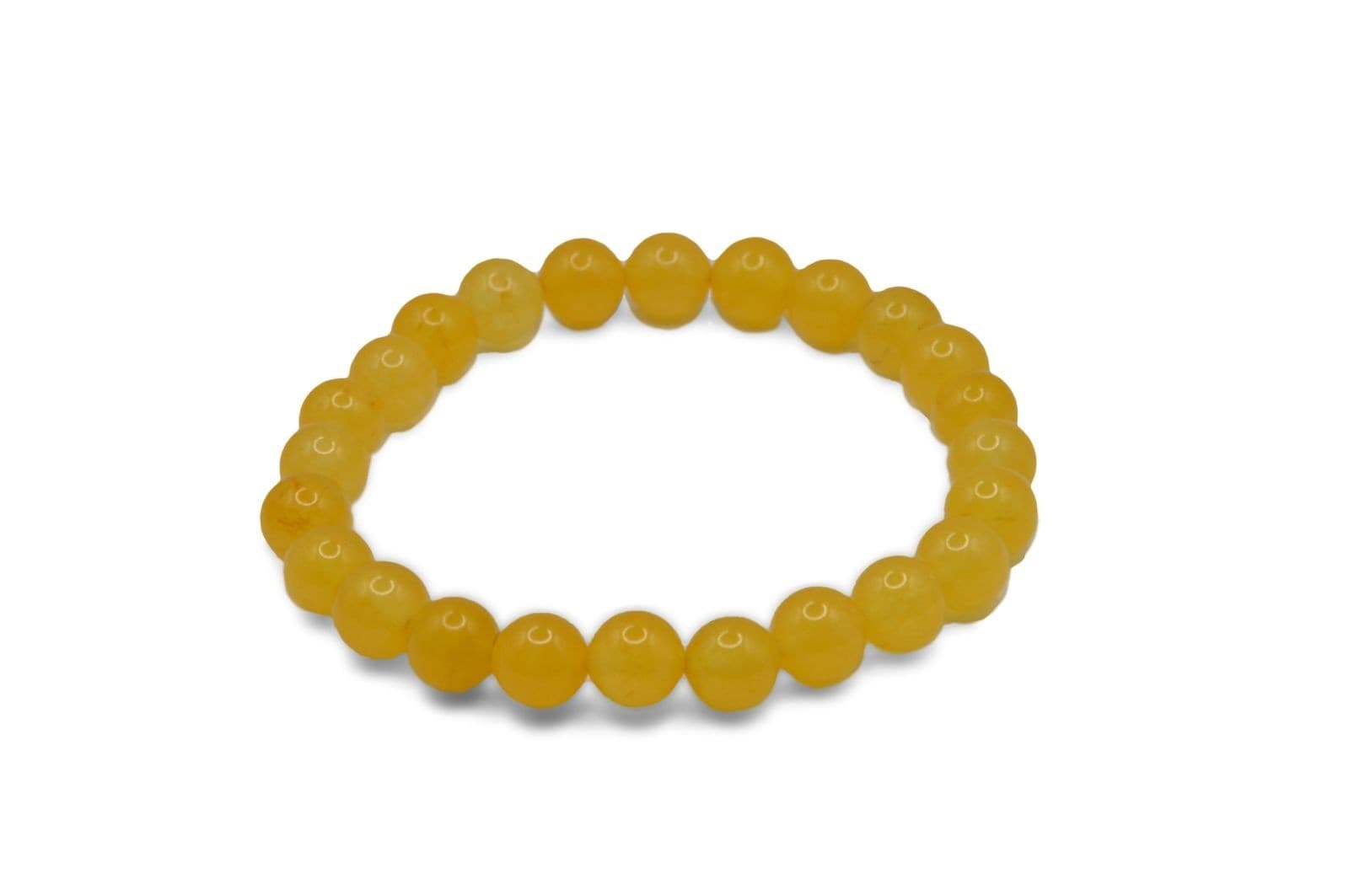 Bracciale energetico VOGANTO in pietra vera IN DIASPRO GIALLO mm 8 braccialetto perle - 3
