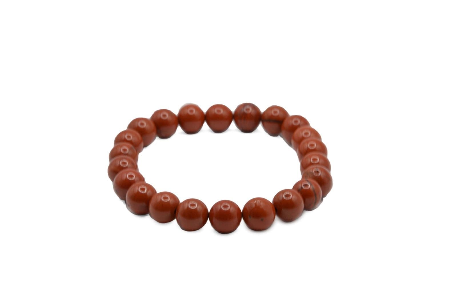 Bracciale energetico VOGANTO in pietra vera IN DIASPRO ROSSO mm 8 braccialetto perle - 4