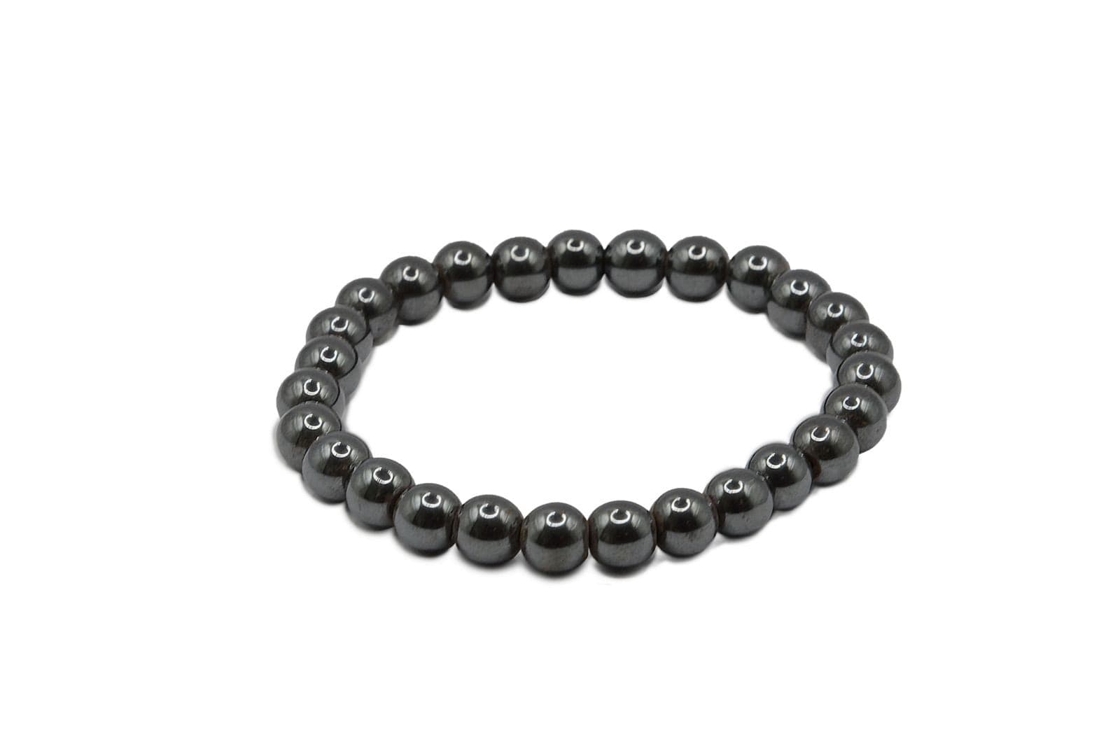 Bracciale energetico VOGANTO in pietra vera IN EMATITE mm 8 braccialetto perle - 3