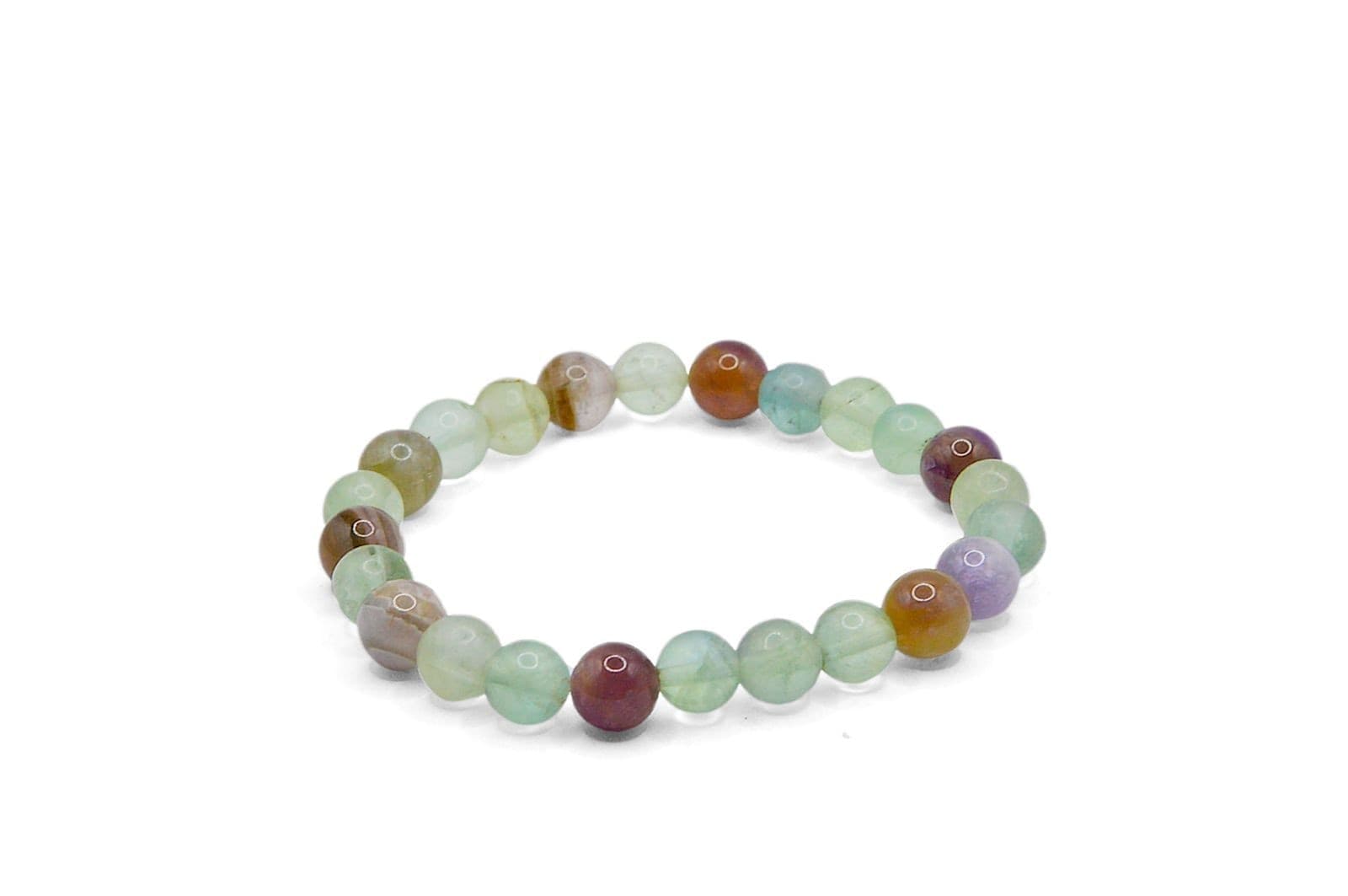 Bracciale energetico VOGANTO in pietra vera IN FLUORITE mm 8 braccialetto perle - 3