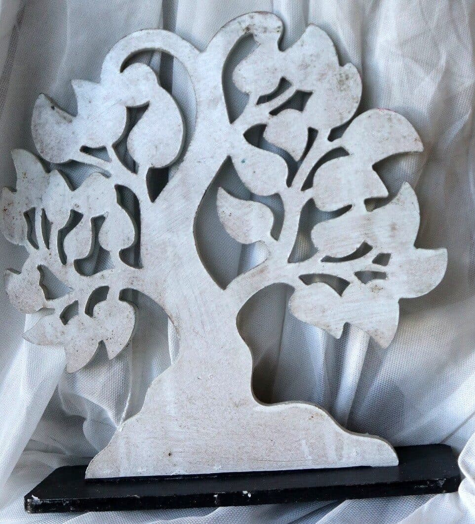 Albero della vita il  legno mdf base nera e foglie verdi - 5