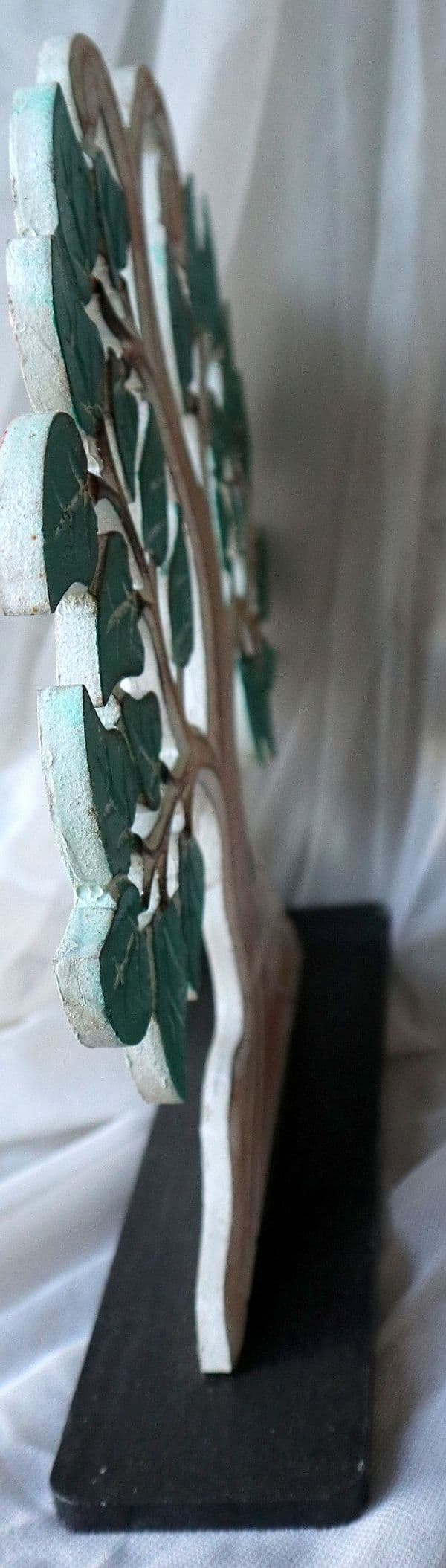 Albero della vita il  legno mdf base nera e foglie verdi - 6
