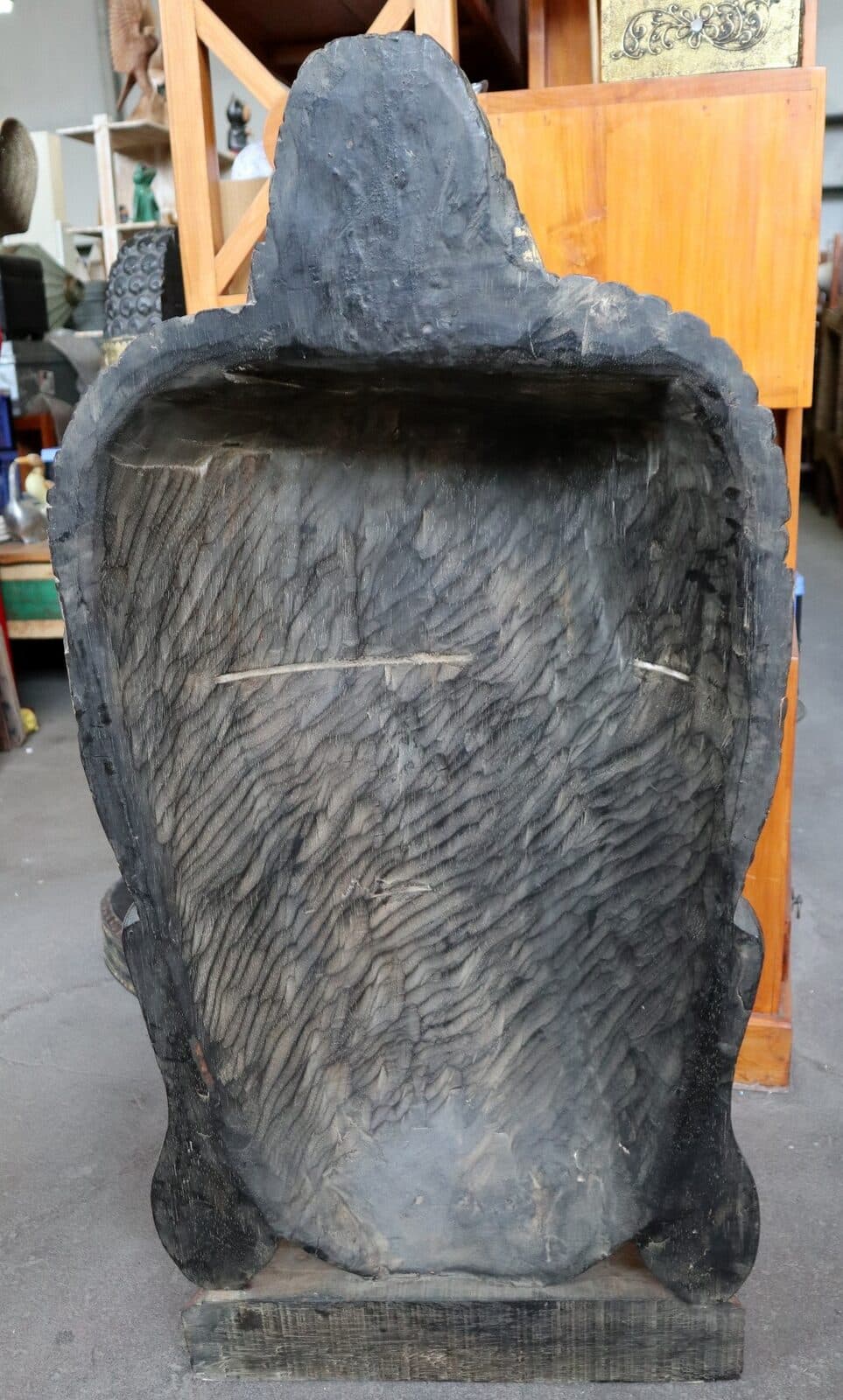 Testa di Buddha in Legno Intagliato a Mano – 50x24x110h cm – Artigianato Indonesiano – marrone - 8