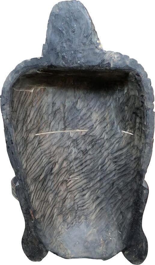 Testa di Buddha in Legno Intagliato a Mano – 50x24x110h cm – Artigianato Indonesiano – marrone - 9