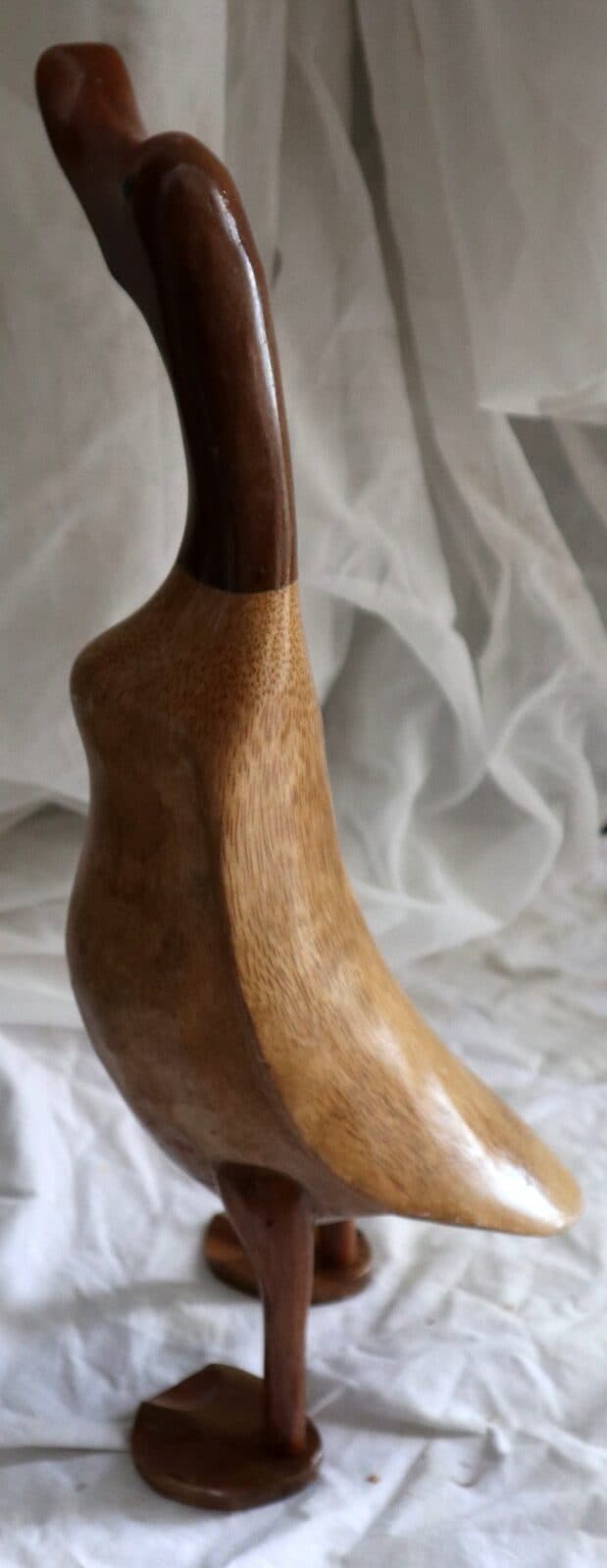 Papera Oca in Legno di Teak e Cocco Fatta a Mano - Arte Indonesiana cm 45 - 6