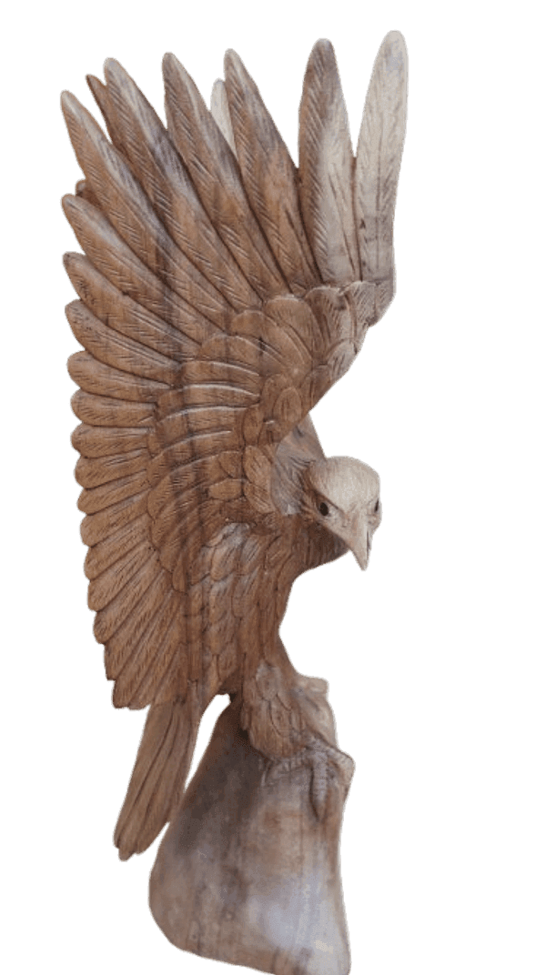 Scultura Aquila in Legno di Suar 52 cm – Realizzata a Mano in Indonesia - 2