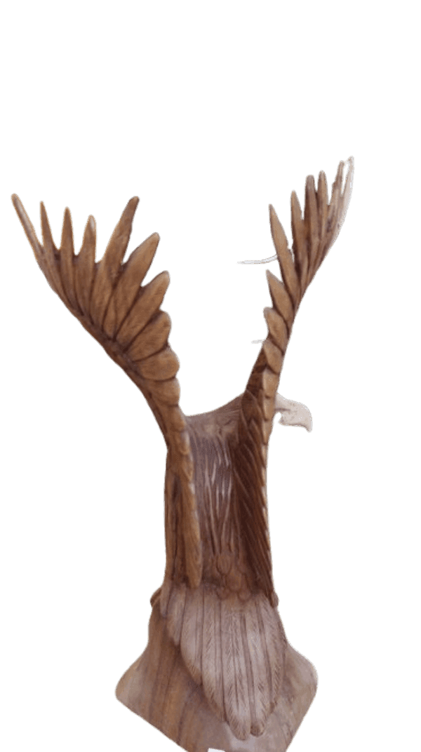 Scultura Aquila in Legno di Suar 52 cm – Realizzata a Mano in Indonesia - 3