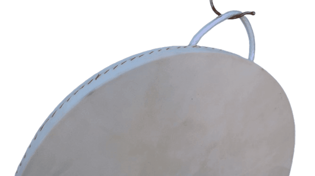 Tamburo Oceanico in Pelle Ø30 cm Realizzato a Mano in Indonesia – Strumento Etnico per Meditazione, Yoga e Arredo Es - 6