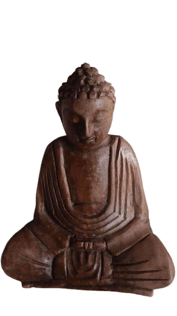 Statua Buddha in Legno di Suar 16 cm – Scultura Etno Chic Artigianale Indonesiana - 6