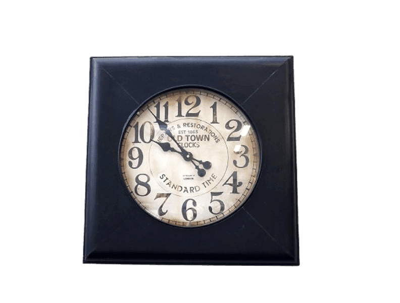 Orologio da Parete Industriale Vintage in Metallo Brunito 60x60cm – Replica d’Epoca - 4