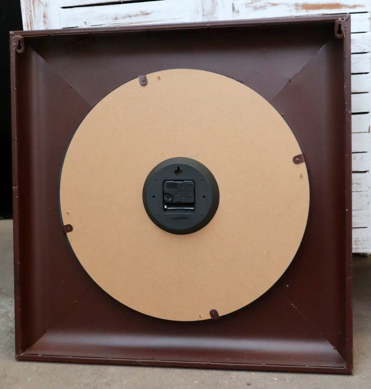 Orologio da Parete Industriale Vintage in Metallo Brunito 60x60cm – Replica d’Epoca - 9