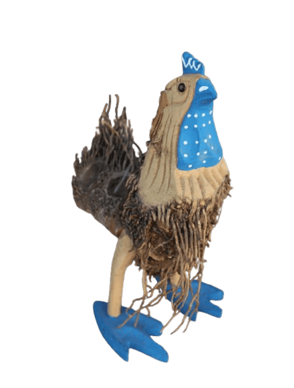 🐓 Tris Galli Decorativi in Legno – Artigianato Rustico Colorato da Collezione - 4