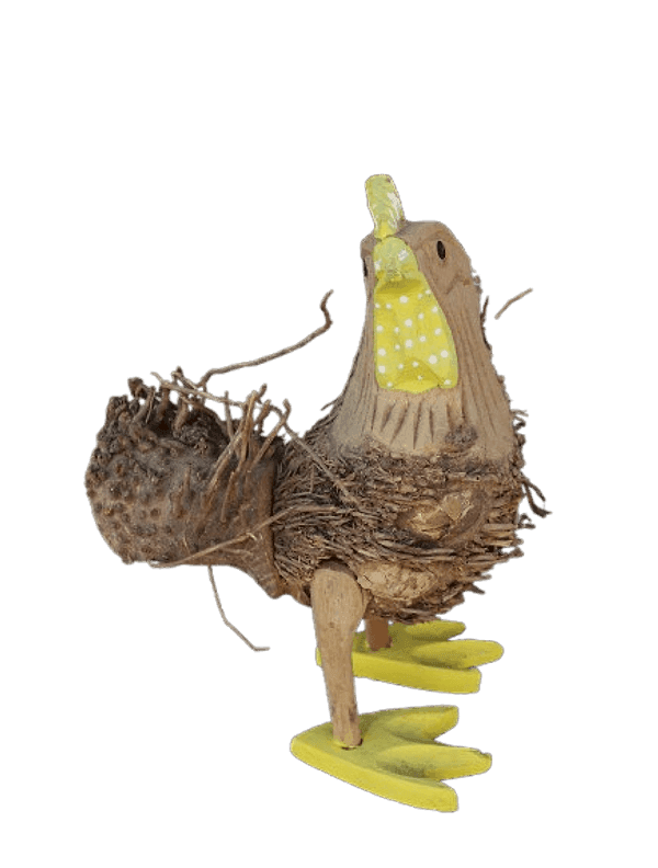 🐓 Tris Galli Decorativi in Legno – Artigianato Rustico Colorato da Collezione - 6
