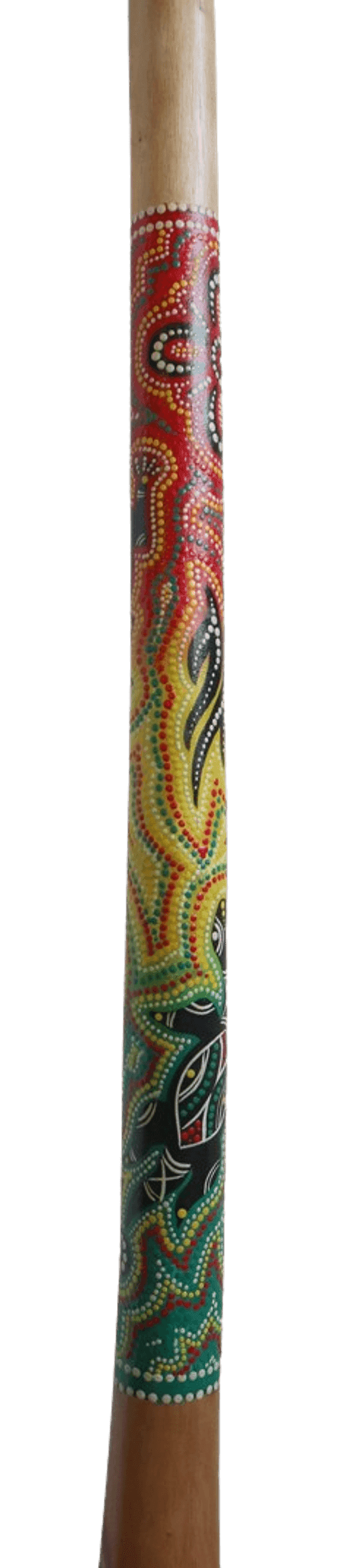 Didgeridoo in legno decorato con tecnica aborigena – cm 150 – Fatto a mano in Indonesia - 4