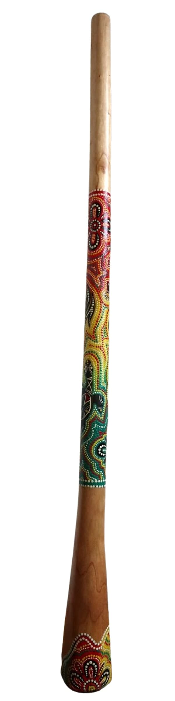 Didgeridoo in legno decorato con tecnica aborigena – cm 150 – Fatto a mano in Indonesia - 5