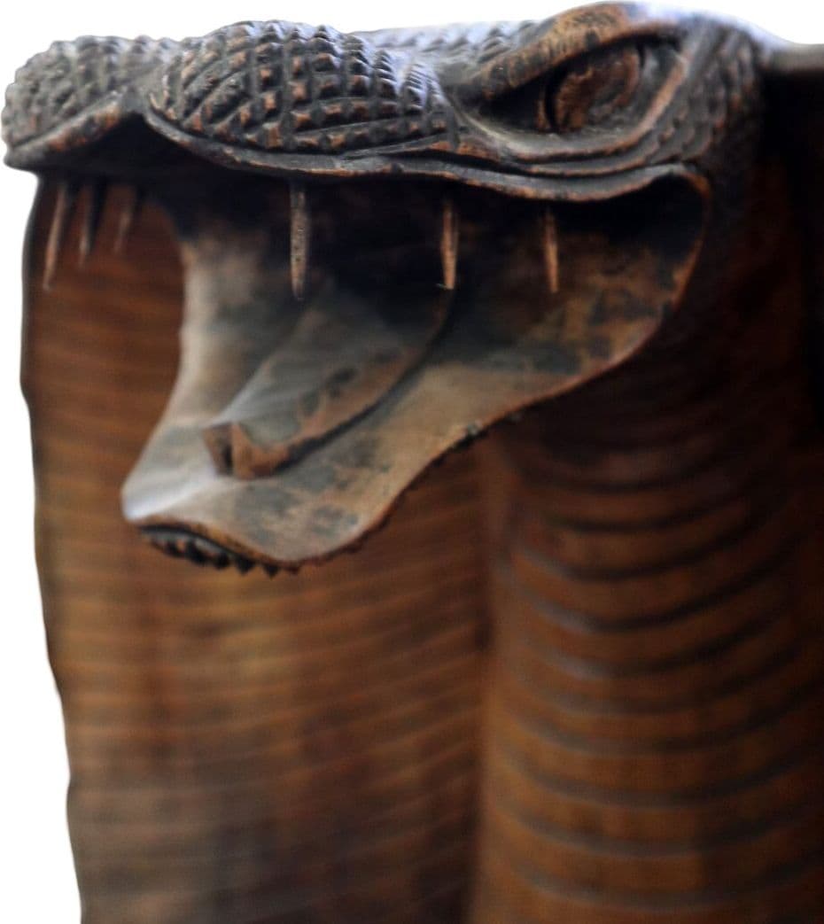 Statua Cobra in Legno di Teak Intagliato a Mano – Scultura Esotica Artigianale 72 cm – Realizzata in Indonesia - 6