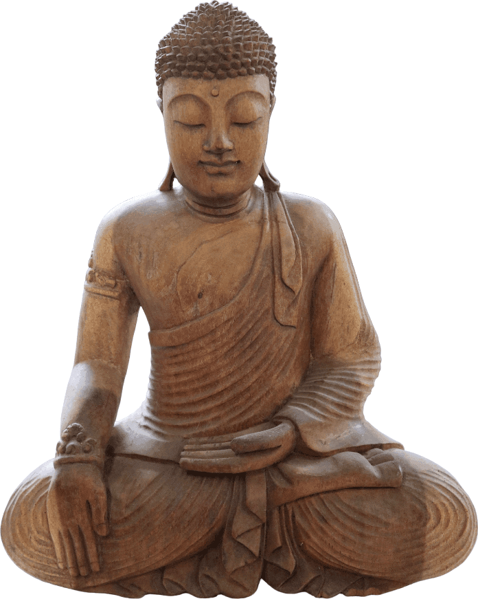 Statua Buddha in Legno Suar di Bali 45 cm – Scultura Artigianale Zen Realizzata a Mano - 2