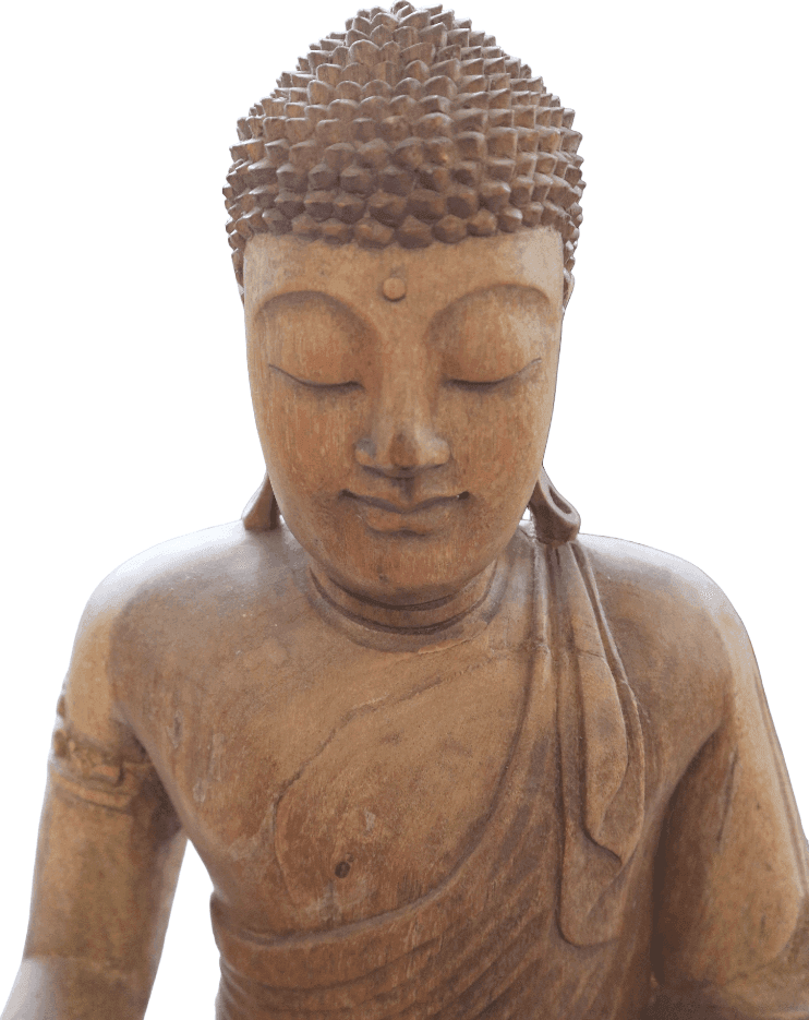 Statua Buddha in Legno Suar di Bali 45 cm – Scultura Artigianale Zen Realizzata a Mano - 3