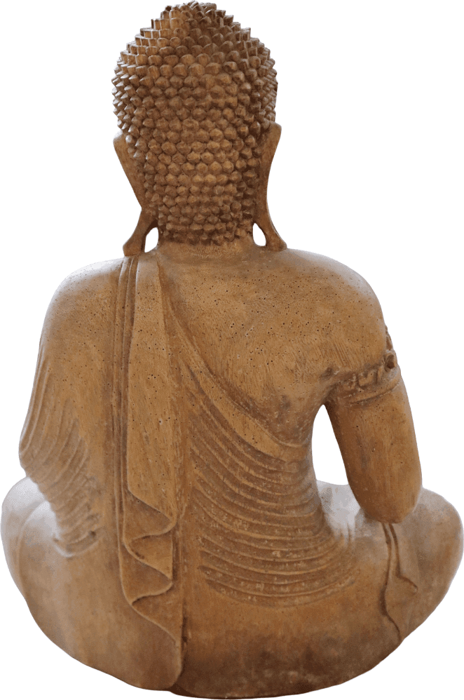 Statua Buddha in Legno Suar di Bali 45 cm – Scultura Artigianale Zen Realizzata a Mano - 7