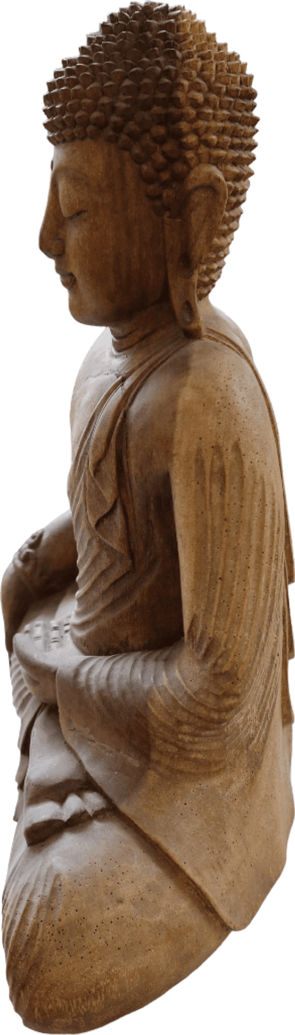 Statua Buddha in Legno Suar di Bali 45 cm – Scultura Artigianale Zen Realizzata a Mano - 8