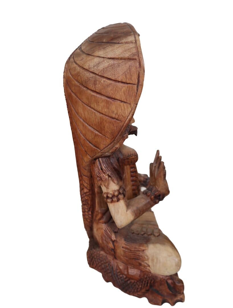 Statua di Shiva in Legno Massello 30x18x42 cm – Scultura Spirituale Artigianale Realizzata a Mano in Indonesia - 6