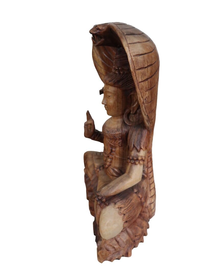 Statua di Shiva in Legno Massello 30x18x42 cm – Scultura Spirituale Artigianale Realizzata a Mano in Indonesia - 8