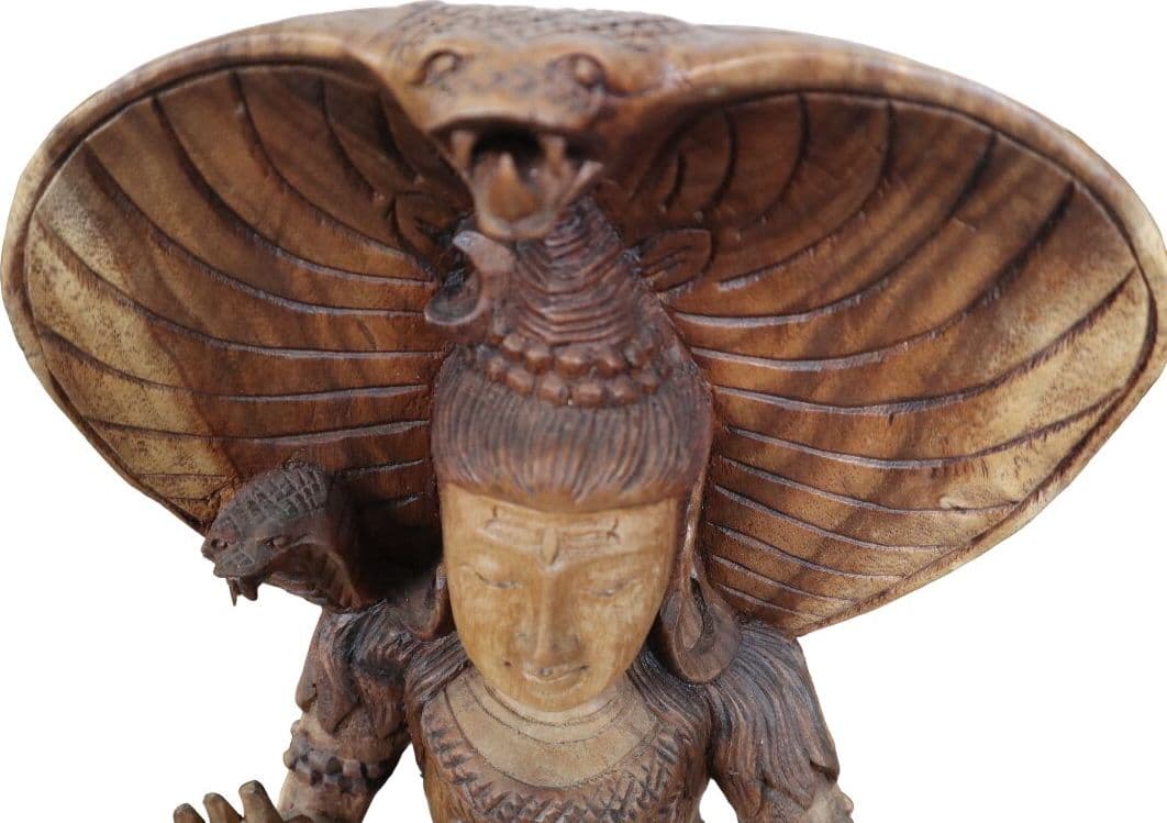 Statua di Shiva in Legno Massello 30x18x42 cm – Scultura Spirituale Artigianale Realizzata a Mano in Indonesia - 9