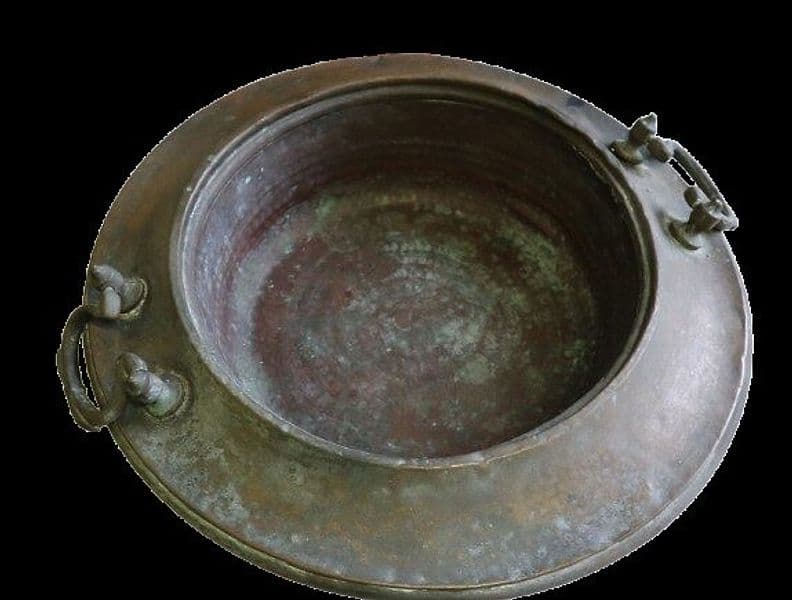 Antico catino toscano in rame inizio ‘900 Ø48 cm – Arredo rustico vintage - 3