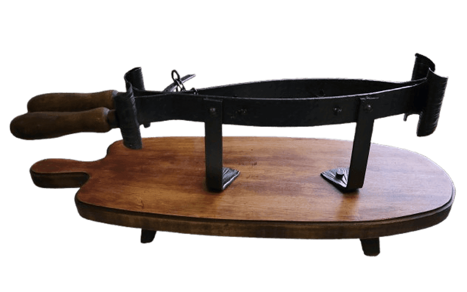 Tagliaprosciutto in Ferro Battuto con Base in Legno 69 cm – Arredo rustico vintage - 2