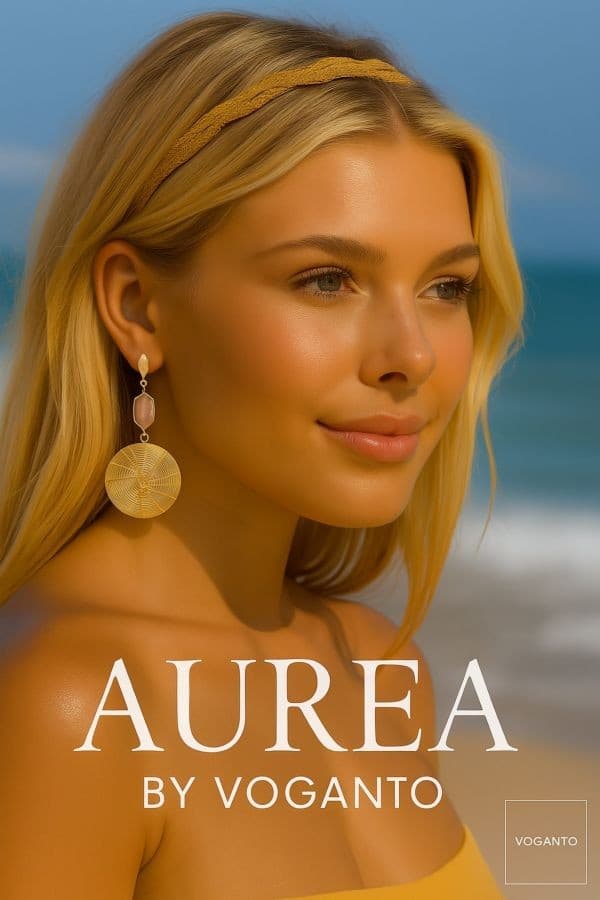 Aurea Tondi – Orecchini in Oro Vegetale (Capim Dourado) e Quarzo Rosa - 2
