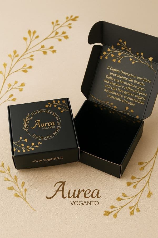 Aurea Tondi – Orecchini in Oro Vegetale (Capim Dourado) e Quarzo Rosa - 3