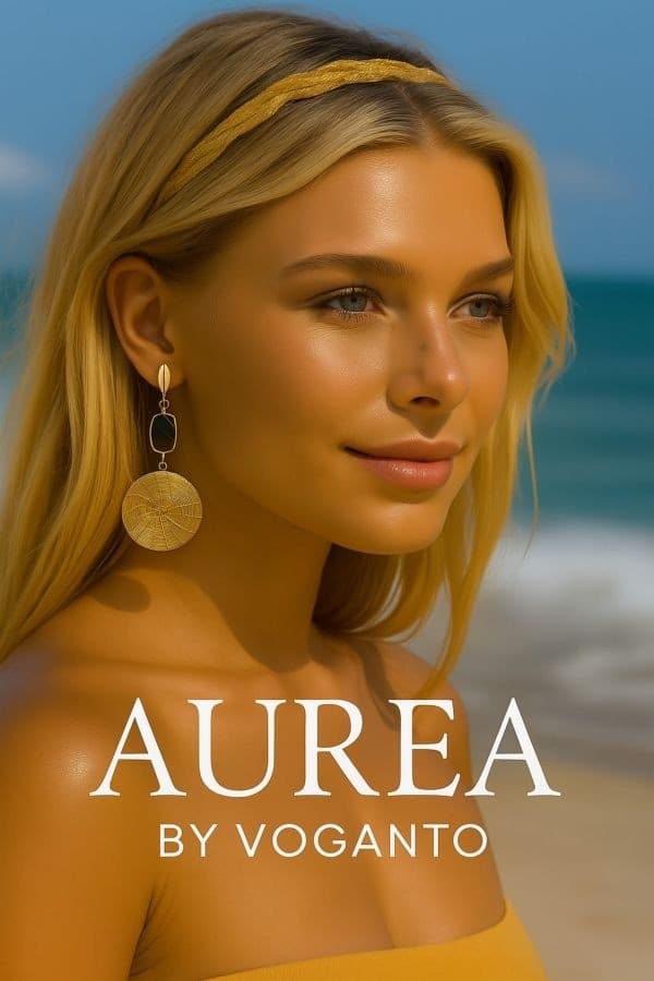 Aurea Tondi – Orecchini in Oro Vegetale (Capim Dourado) e Tormalina Nera Voganto - 3