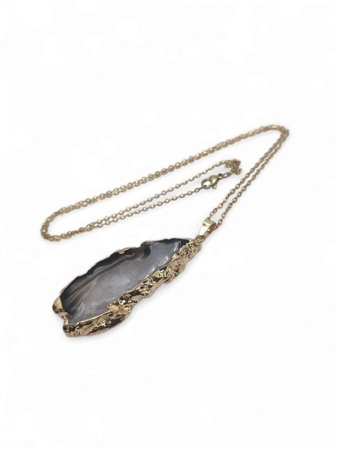 Collana con Agata Grezza – Gioiello Naturale Fatto a Mano con Scatola - 2