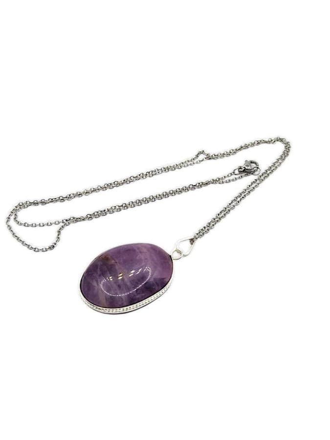 Collana con Ametista Viola Chiaro Ovale – Gioiello Artigianale con Scatola - 6