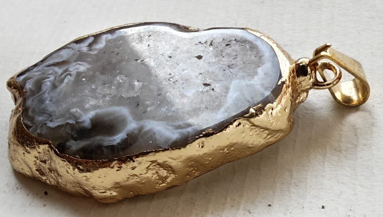 Ciondolo in Agata Grezza Irregolare – Gioiello Naturale Fatto a Mano con Scatola - 4