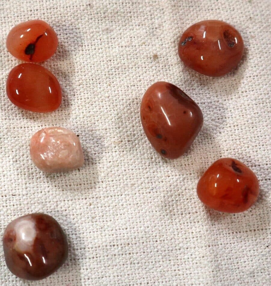 Set 7 Pietre di Corniola Rossa – Cristalli Naturali di Carnelian per Energia, Astrologia e Benessere. - 5